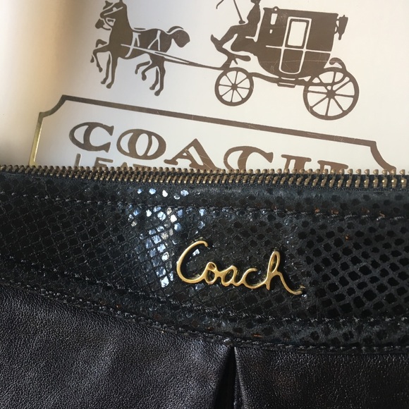 COACH Black Crossbody Shoulder Bag Black & Gold - Picture 8 of 8